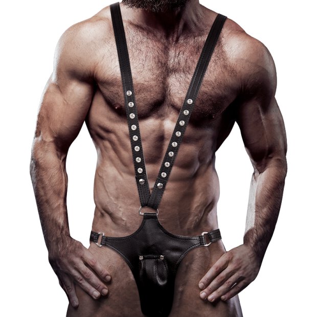 Fetish Submissive Attitude - Eco Leather Body Strap Harness Men OS