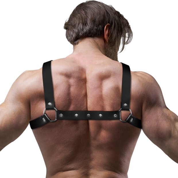 Fetish Submissive Attitude - Bulldog Crossed Chest Harness Adjustable Eco Leather Men OS