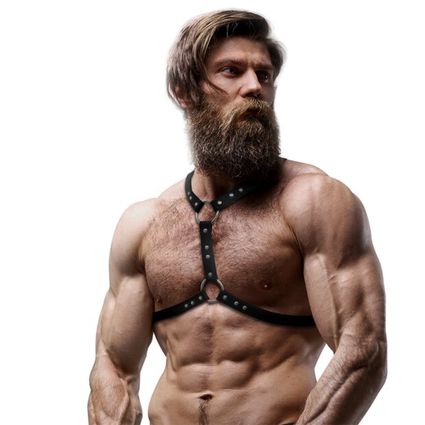 Fetish Submissive Attitude - Chest Harness Double Fastening And Studs Eco Leather Men OS