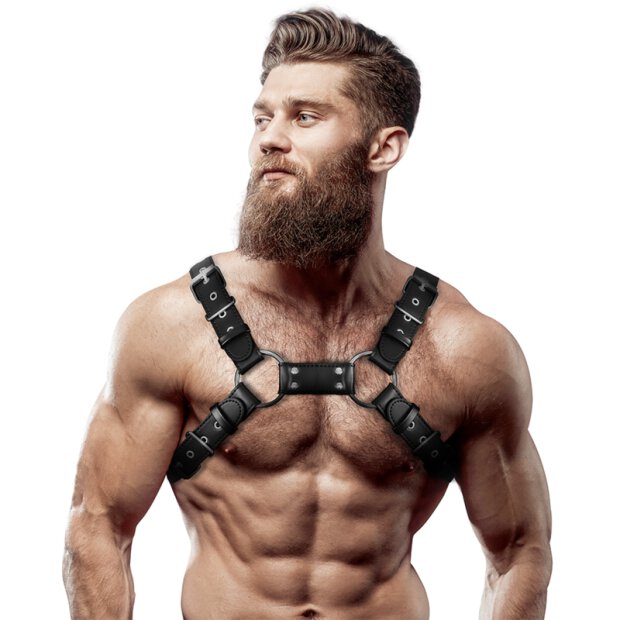 Fetish Submissive Attitude - Bulldog Chest Harness Adjustable Eco Leather Men OS