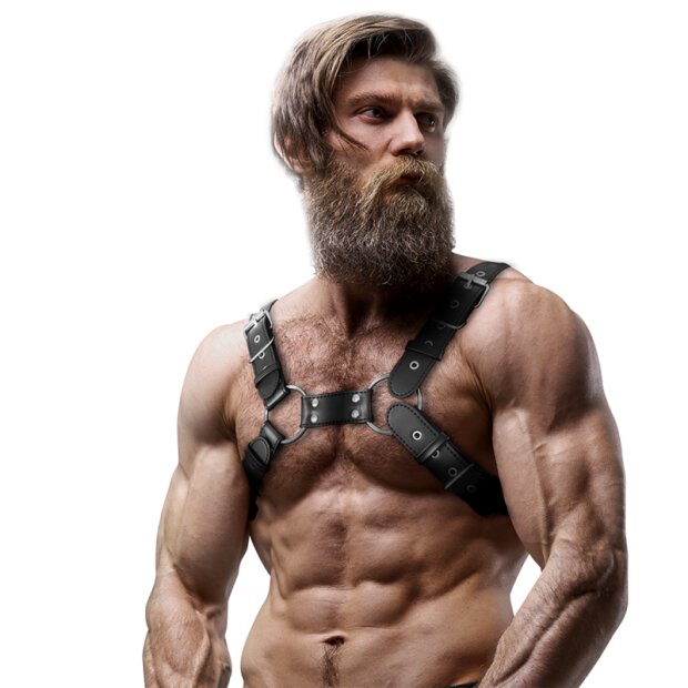 Fetish Submissive Attitude - Bulldog Chest Harness Adjustable Eco Leather Men OS