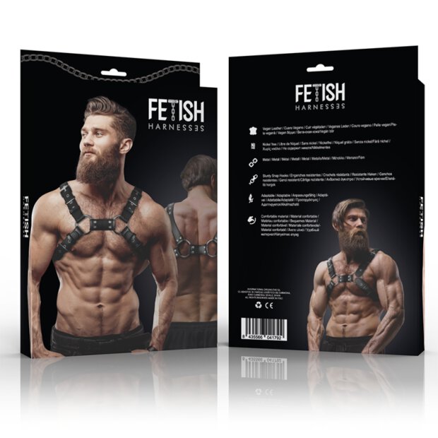 Fetish Submissive Attitude - Bulldog Chest Harness Adjustable Eco Leather Men OS