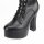 Erogance C1020 PU platform ankle boots black size 38