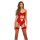 Bombshell Boudoir Strap Overlay Teddy Red, S