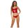 Bombshell Boudoir Strap Overlay 2 Pc Bra Set Red S - L