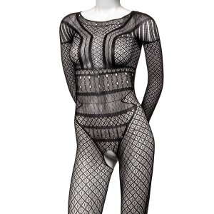 Lace Body Suit Black Onesize - Queensize
