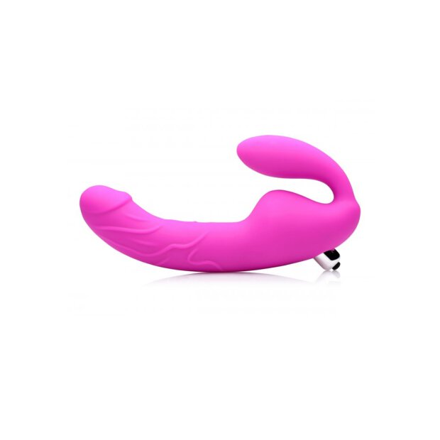 XR Brands Royal Rider Vibro Strap-On Dildo pink