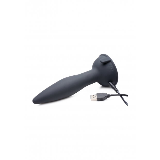 XR Brands Turbo Ass Spinner Silicone Anal Plug with Vibration and Remote Control black
