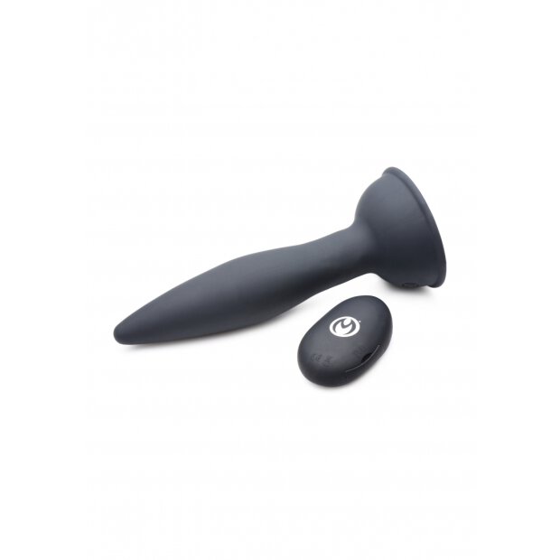 XR Brands Turbo Ass Spinner Silicone Anal Plug with Vibration and Remote Control black