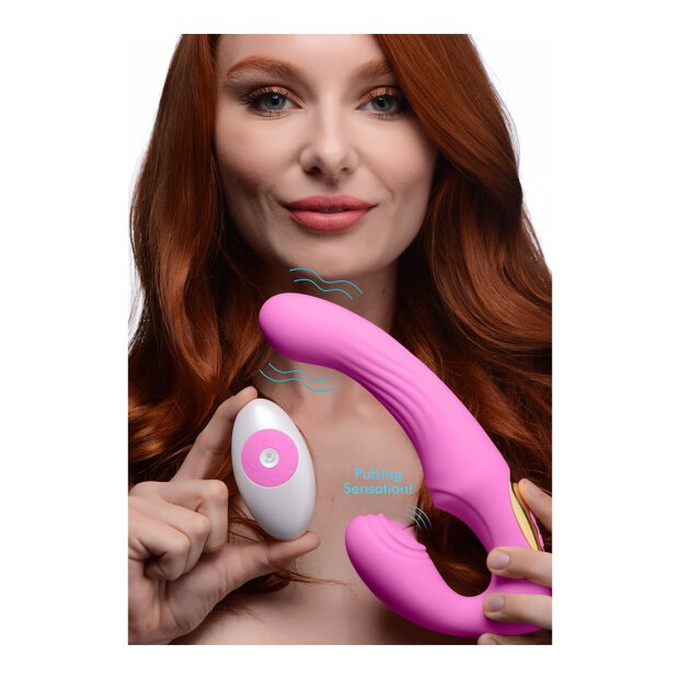XR Brands U-Pulse Pulsierender Vibro Strap-On rosa