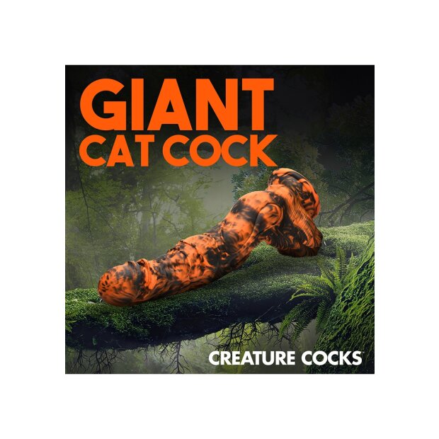 XR Brands Sabretooth Tiger Dildo orange black