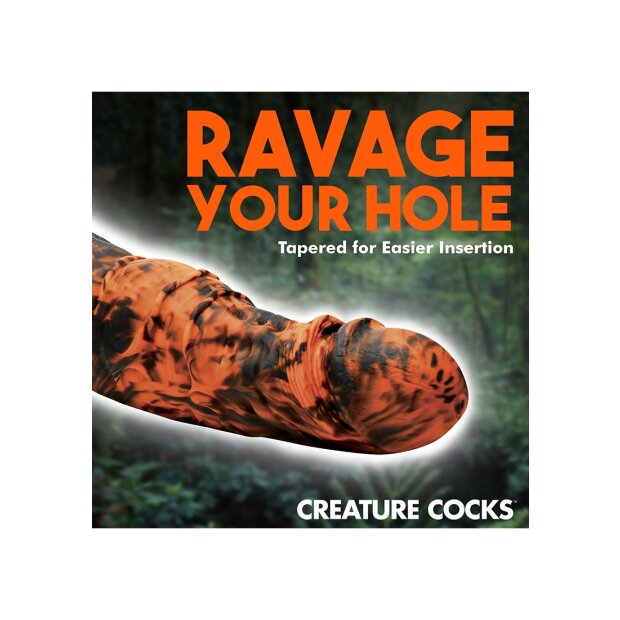 XR Brands Sabretooth Tiger Dildo orange black