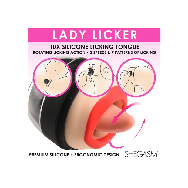 XR Brands Lady Licker Stimulator Zunge mit Vibration schwarz