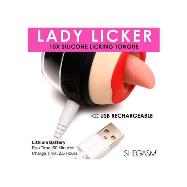 XR Brands Lady Licker Stimulator Zunge mit Vibration schwarz