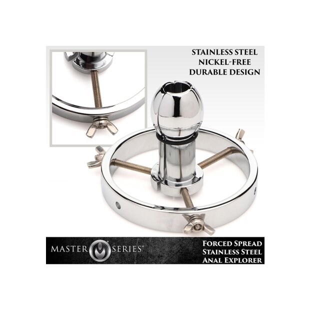 XR Brands Forced Spread Anal Explorer made of stainless steel