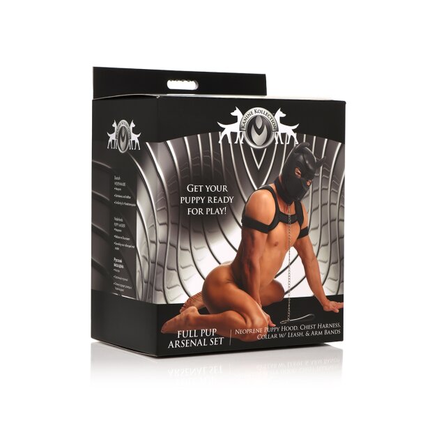 XR Brands Vollständiges Petplay Welpen-Set schwarz