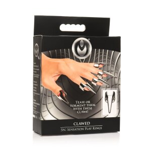 XR Brands Anneaux à griffes 5 pièces Argent