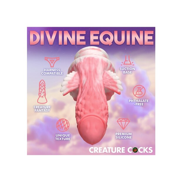 XR Brands Godemiché Pegasus avec ailes rose