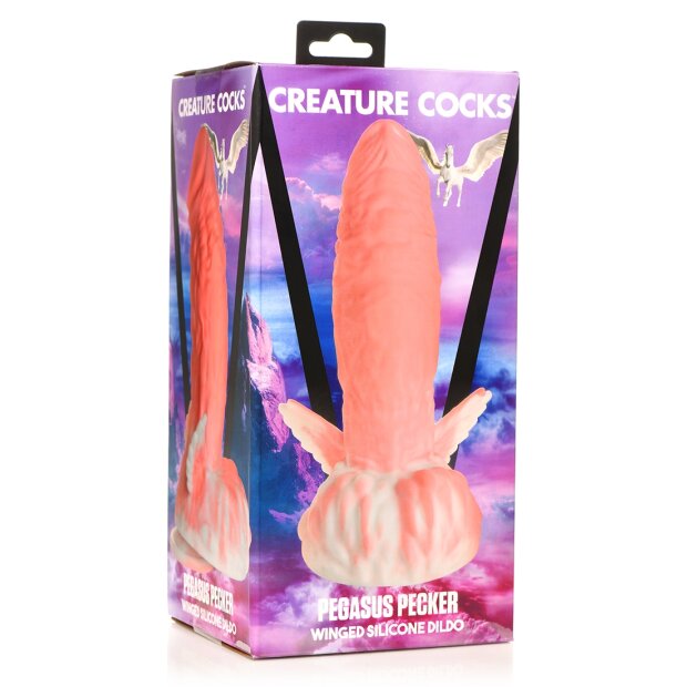 XR Brands Godemiché Pegasus avec ailes rose