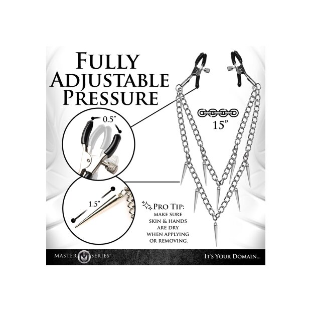 XR Brands double chain nipple clamps silver