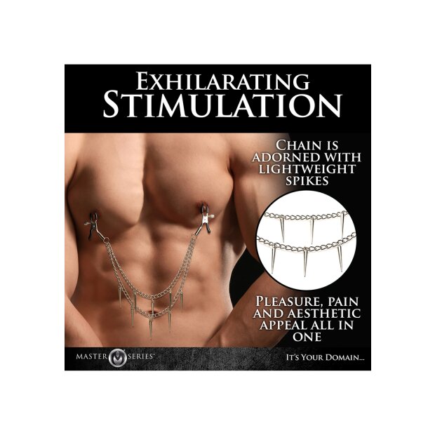 XR Brands double chain nipple clamps silver