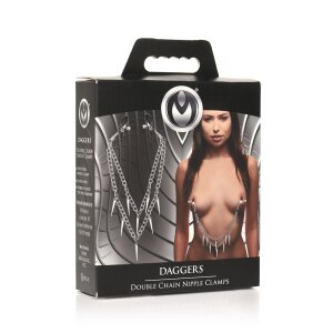 XR Brands double chain nipple clamps silver
