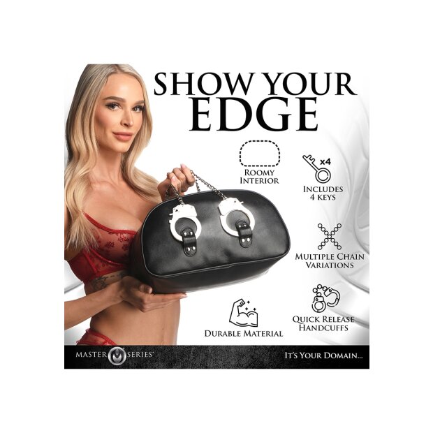 XR Brands bag with handcuff handles black