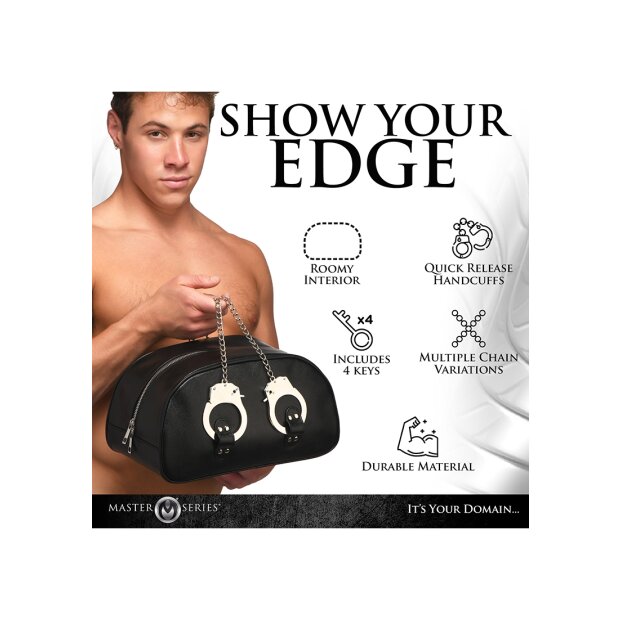 XR Brands bag with handcuff handles black