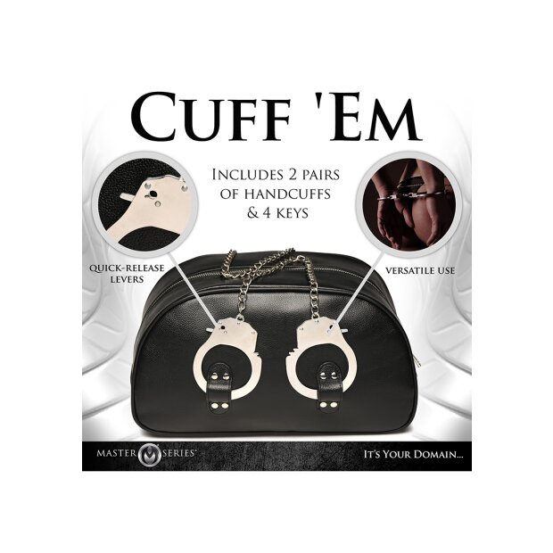 XR Brands bag with handcuff handles black