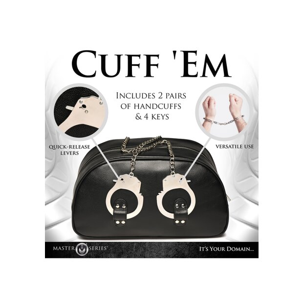 XR Brands bag with handcuff handles black