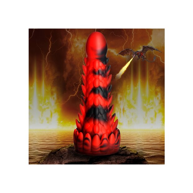 XR Brands Demon - Dragon Dildo red black