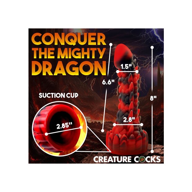 XR Brands Demon - Dragon Dildo red black