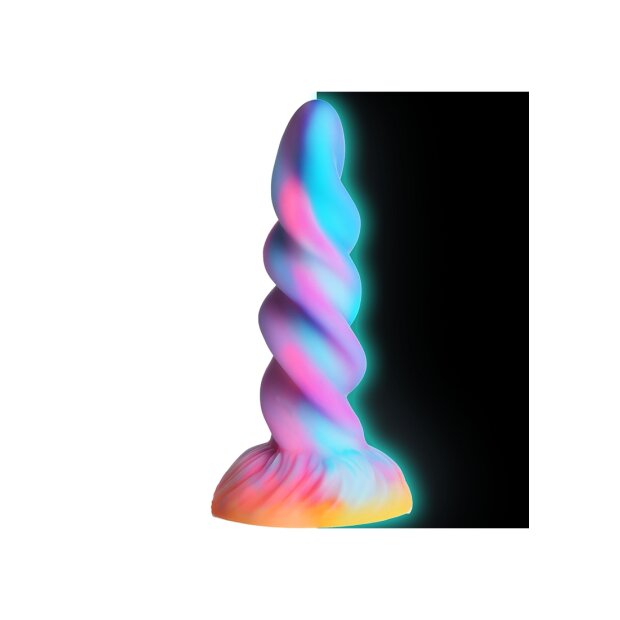 XR Brands Moon Rider Einhorn Dildo leuchtet im dunklen bunt