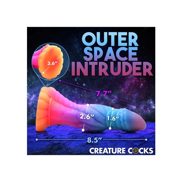 XR Brands Galaktische Alien-Kreatur Dildo leuchtet im dunkeln bunt