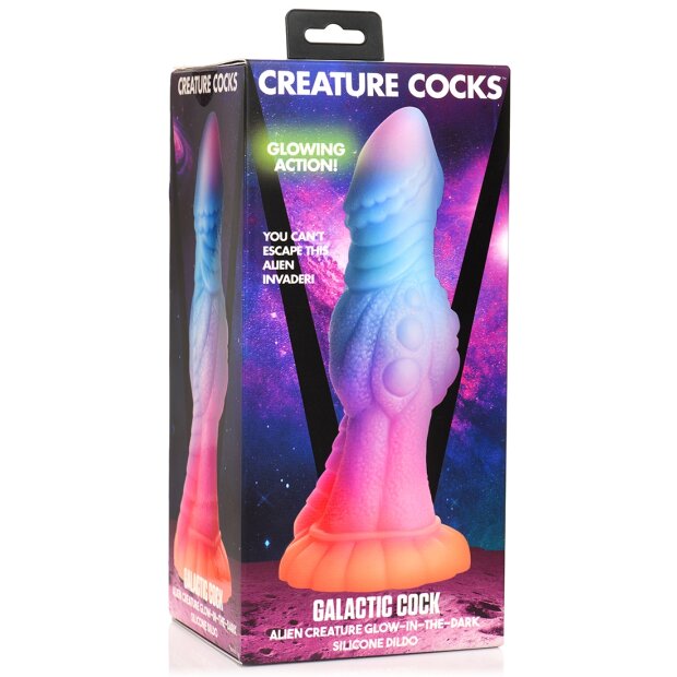 XR Brands Galaktische Alien-Kreatur Dildo leuchtet im dunkeln bunt