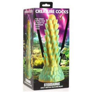 XR Brands Stegosaurus Cactus Reptile Silicone Dildo green