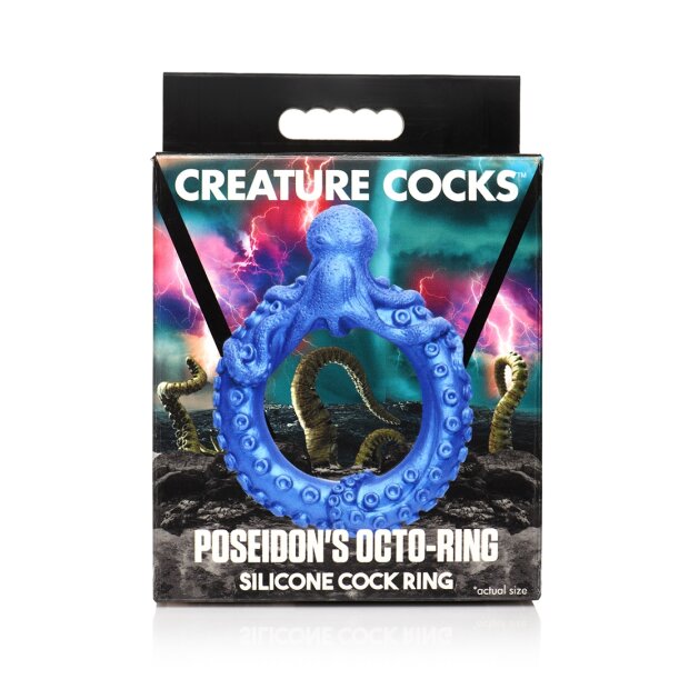 XR Brands Poseidons Octo Penisring aus Silikon blau