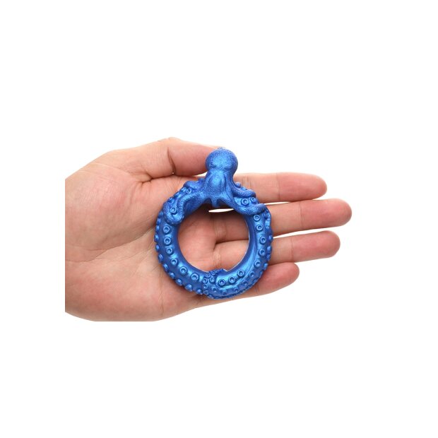 XR Brands Poseidons Octo Penisring aus Silikon blau