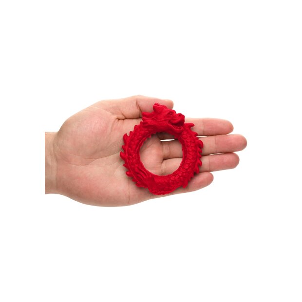 XR Brands Rise of the Dragon Penisring aus Silikon rot