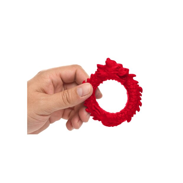 XR Brands Rise of the Dragon Penisring aus Silikon rot