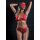 3PC Bra, Panty and Blindfold Red S/M
