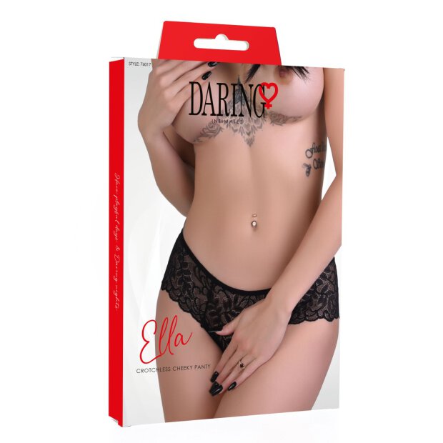 Ella crotchless cheeky panty Black S/M - L/XL