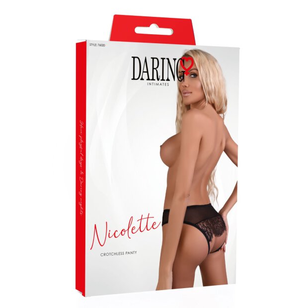 Nicolette crotchless panty Black S/M