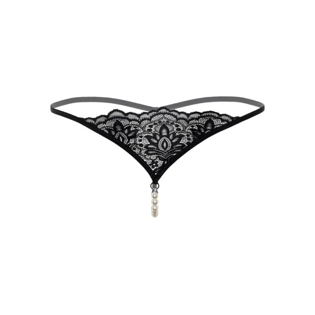 Pearl beaded g-string  Black S/M - L/XL