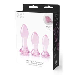 Dream Toys Rosen Glas Analplugs Training Set rosa