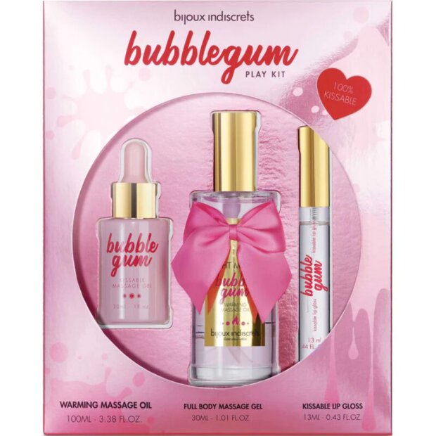 Bijoux Indiscret - Bubblegum Play Kit With Oil, Gel & Lip Gloss