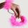 Adriens Lastic Metall Handschellen mit rosa Federn