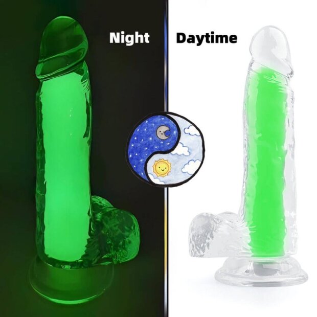 ClearlyHorny Color Glow leuchtender Dildo Grün
