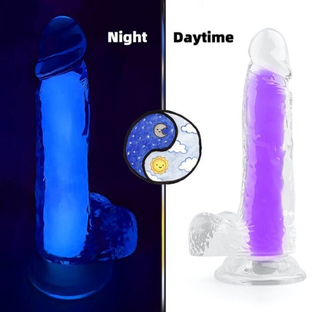 ClearlyHorny Color Glow leuchtender Dildo Lila