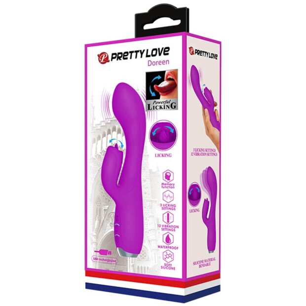 Pretty Love Doreen Purple 2 Vibrateur point G avec stimulation clitoridienne violet